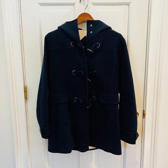 Pendleton Women's Wool Striped Interior Toggle Jacket Coat Size M Navy Blue - Picture 3 of 16